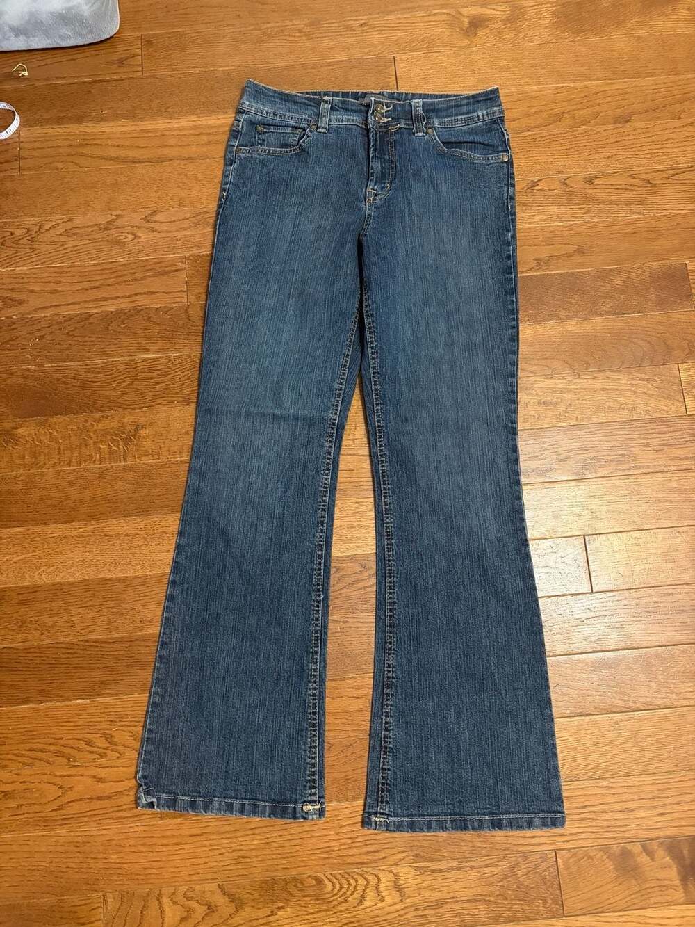 Nine West Jeans Women's Bootcut Medium Wash Stretch Denim Double Button